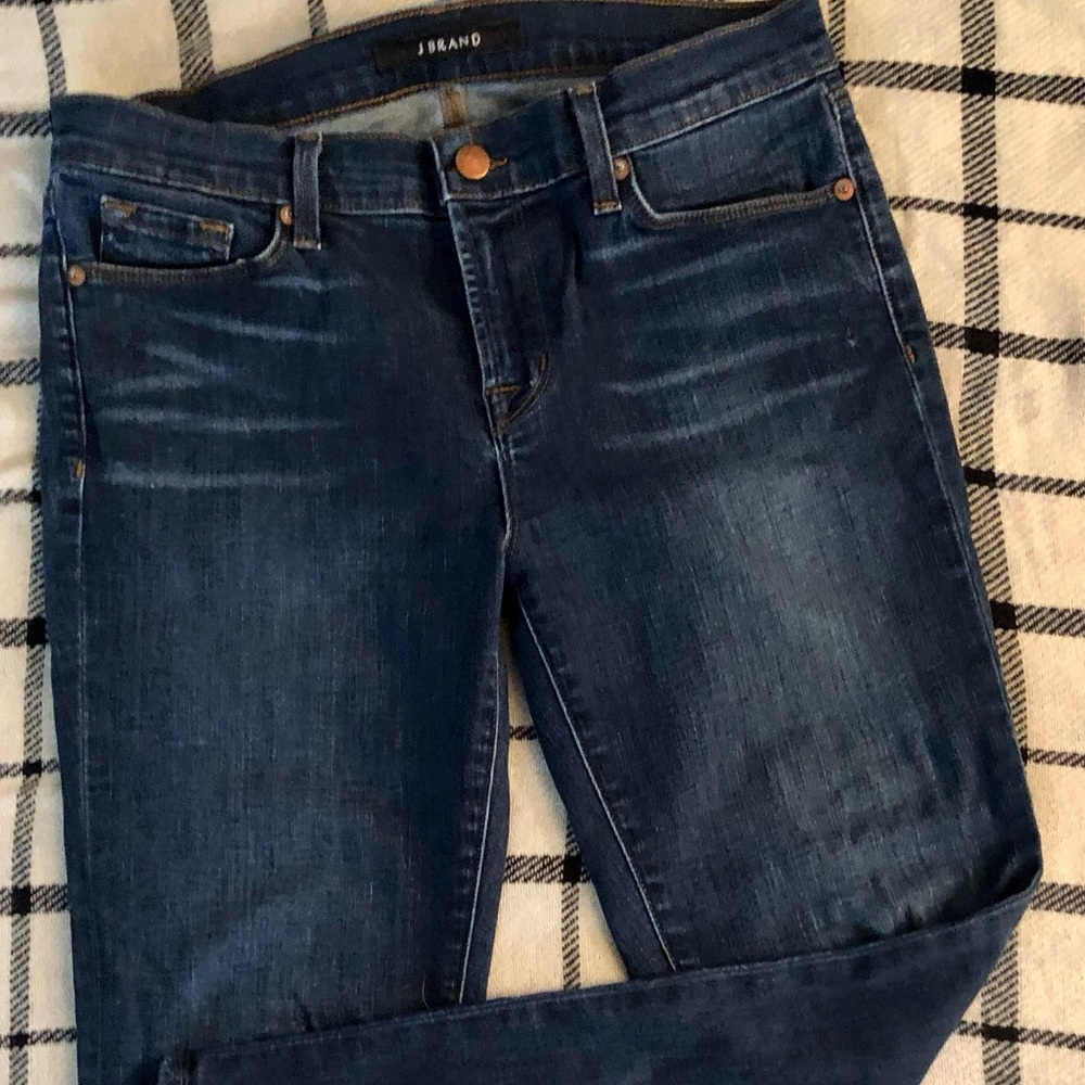 J Brand Dark Blue Skinny Capri